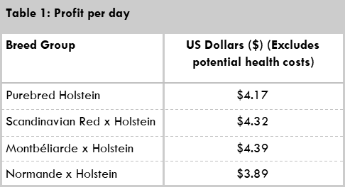 Table 1: Profit per day