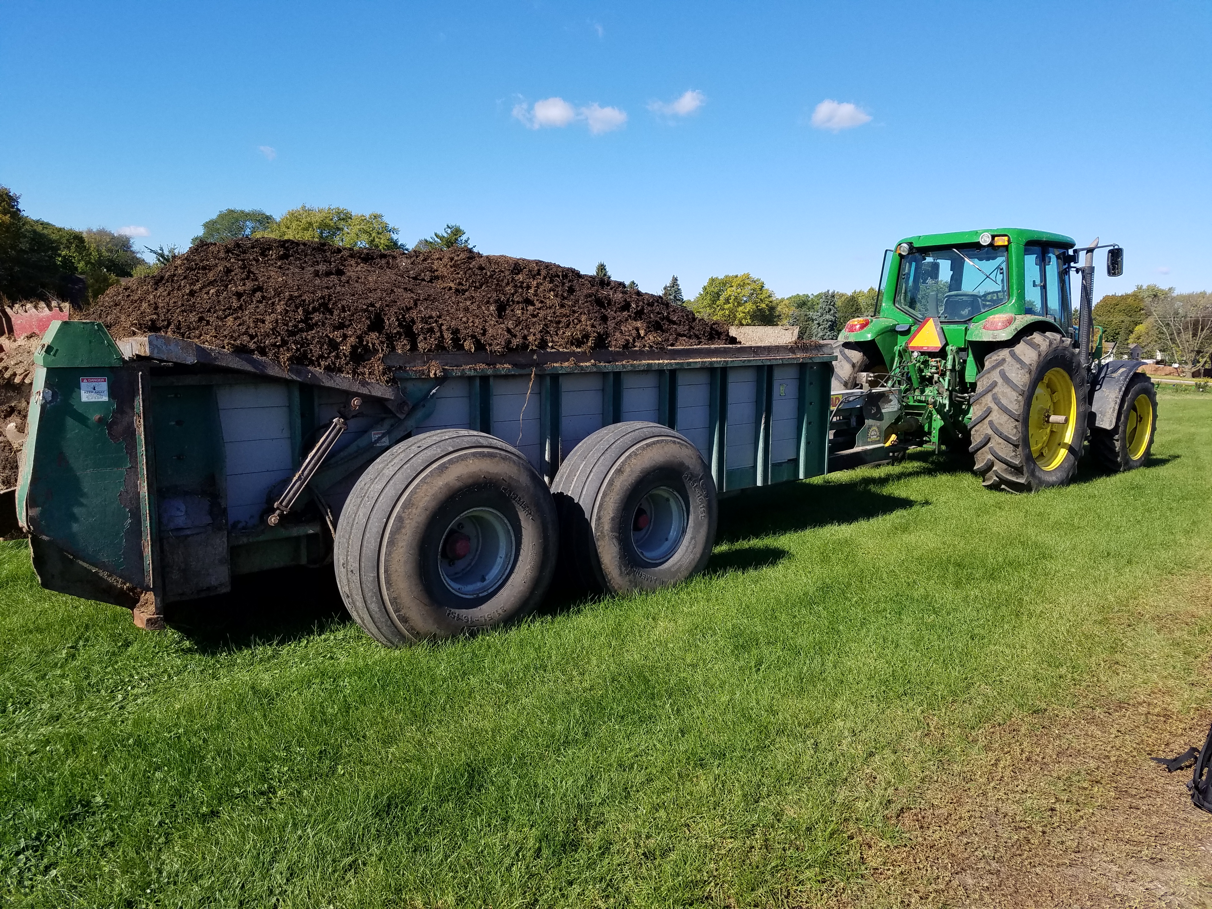 Composted solids in trailer